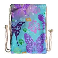 Butterfly Vector Background Drawstring Bag (large) by Amaryn4rt