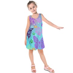 Butterfly Vector Background Kids  Sleeveless Dress