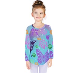 Butterfly Vector Background Kids  Long Sleeve Tee