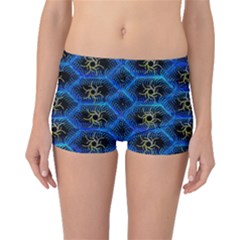 Blue Bee Hive Pattern Boyleg Bikini Bottoms by Amaryn4rt