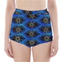 Blue Bee Hive Pattern High-Waisted Bikini Bottoms View1