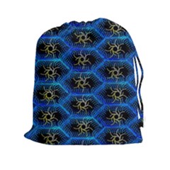 Blue Bee Hive Pattern Drawstring Pouches (xxl) by Amaryn4rt