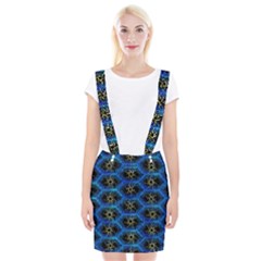 Blue Bee Hive Pattern Suspender Skirt by Amaryn4rt