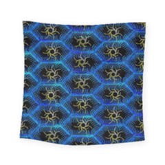 Blue Bee Hive Pattern Square Tapestry (small) by Amaryn4rt