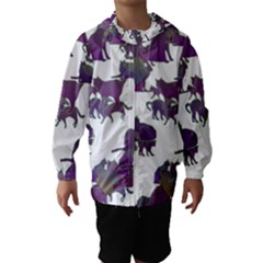 Many Cats Silhouettes Texture Hooded Wind Breaker (kids)