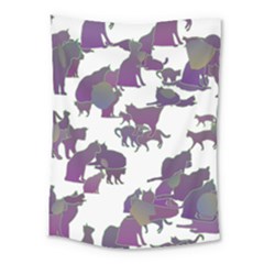 Many Cats Silhouettes Texture Medium Tapestry