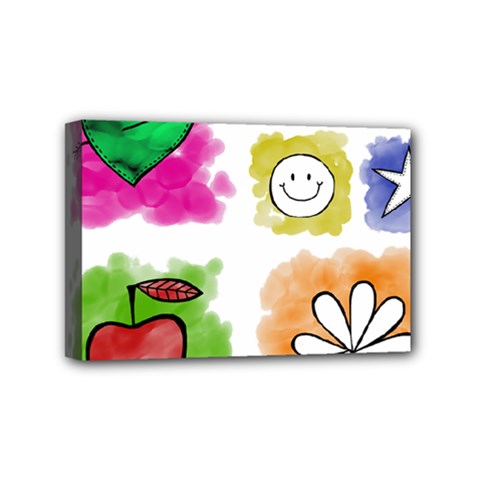 A Set Of Watercolour Icons Mini Canvas 6  X 4  by Amaryn4rt