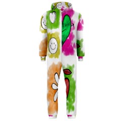 A Set Of Watercolour Icons Hooded Jumpsuit (men)  by Amaryn4rt