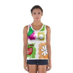 A Set Of Watercolour Icons Women s Sport Tank Top  by Amaryn4rt