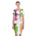 A Set Of Watercolour Icons Classic Short Sleeve Midi Dress View1