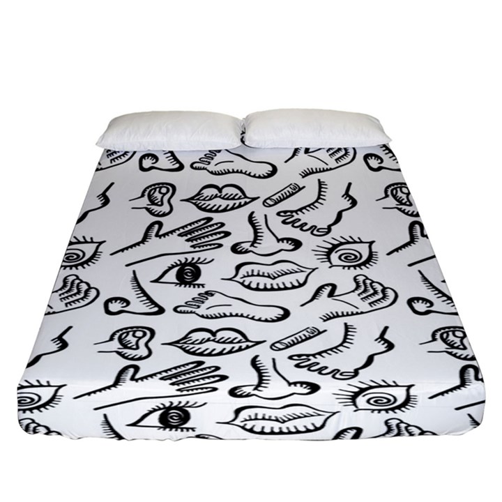 Body parts Fitted Sheet (King Size)