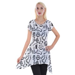 Body Parts Short Sleeve Side Drop Tunic by Valentinaart