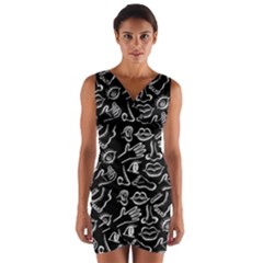 Body Parts Wrap Front Bodycon Dress by Valentinaart