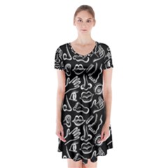 Body Parts Short Sleeve V-neck Flare Dress by Valentinaart