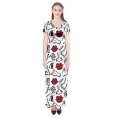 Body Parts Short Sleeve Maxi Dress by Valentinaart