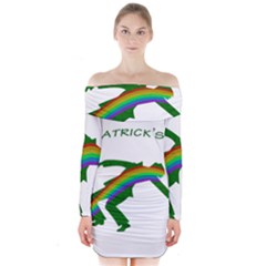 St  Patricks Long Sleeve Off Shoulder Dress by Valentinaart