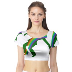 St  Patricks Short Sleeve Crop Top (tight Fit) by Valentinaart