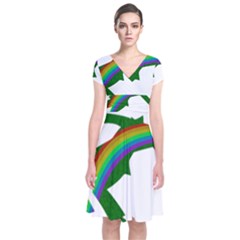 St  Patricks Short Sleeve Front Wrap Dress by Valentinaart