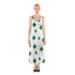 St  Patrick s Clover Pattern Sleeveless Maxi Dress