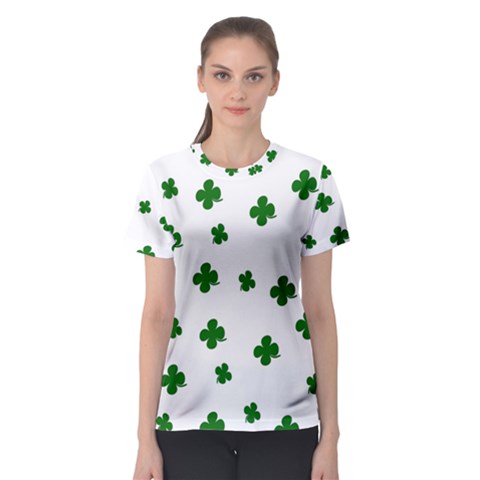 St  Patrick s Clover Pattern Women s Sport Mesh Tee by Valentinaart