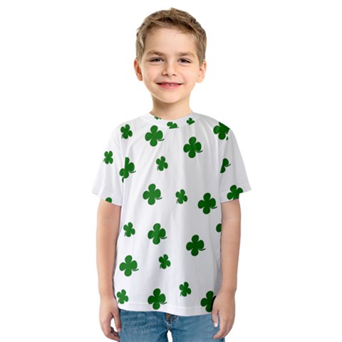 St  Patrick s Clover Pattern Kids  Sport Mesh Tee by Valentinaart