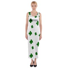 St  Patrick s Clover Pattern Fitted Maxi Dress