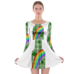 St  Patricks Day - Bottle Long Sleeve Skater Dress by Valentinaart