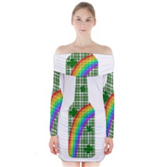 St  Patricks Day - Bottle Long Sleeve Off Shoulder Dress