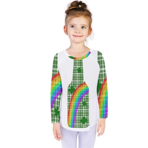 St  Patricks Day - Bottle Kids  Long Sleeve Tee by Valentinaart