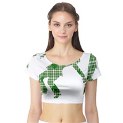 St  Patrick s Day Short Sleeve Crop Top (tight Fit)