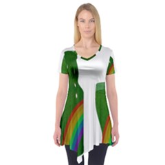 St  Patrick s Day Short Sleeve Tunic  by Valentinaart