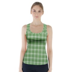 St  Patricks Day Plaid Pattern Racer Back Sports Top by Valentinaart