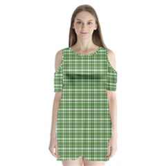 St  Patricks Day Plaid Pattern Shoulder Cutout Velvet  One Piece by Valentinaart