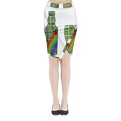 St  Patrick s Day Midi Wrap Pencil Skirt by Valentinaart