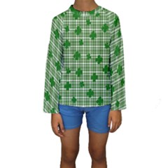 St  Patrick s Day Pattern Kids  Long Sleeve Swimwear