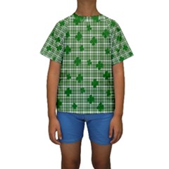 St  Patrick s Day Pattern Kids  Short Sleeve Swimwear