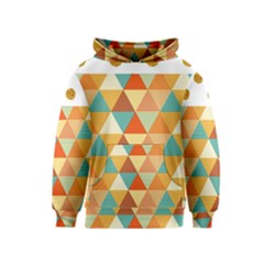 Golden Dots And Triangles Pattern Kids  Pullover Hoodie by TastefulDesigns