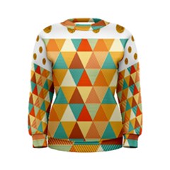 Golden Dots And Triangles Pattern Women s Sweatshirt by TastefulDesigns