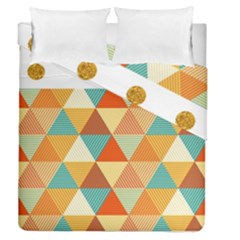 Golden Dots And Triangles Pattern Duvet Cover Double Side (queen Size)