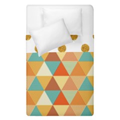 Golden Dots And Triangles Pattern Duvet Cover Double Side (single Size) by TastefulDesigns