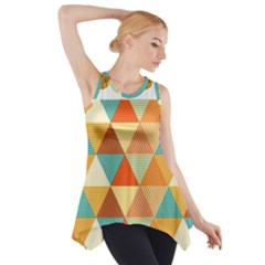 Golden Dots And Triangles Pattern Side Drop Tank Tunic by TastefulDesigns