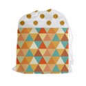 Golden dots and triangles pattern Drawstring Pouches (XXL) View1