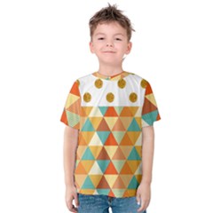 Golden Dots And Triangles Patern Kids  Cotton Tee