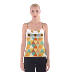 Golden Dots And Triangles Patern Spaghetti Strap Top by TastefulDesigns