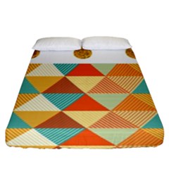 Golden Dots And Triangles Patern Fitted Sheet (king Size) by TastefulDesigns