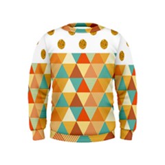 Golden Dots And Triangles Patern Kids  Sweatshirt by TastefulDesigns