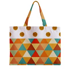 Golden Dots And Triangles Patern Zipper Mini Tote Bag by TastefulDesigns