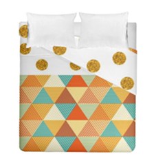 Golden Dots And Triangles Patern Duvet Cover Double Side (full/ Double Size) by TastefulDesigns