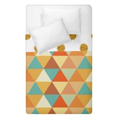 Golden Dots And Triangles Patern Duvet Cover Double Side (single Size) by TastefulDesigns