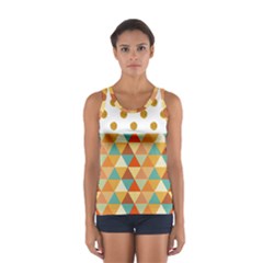 Golden Dots And Triangles Patern Women s Sport Tank Top 